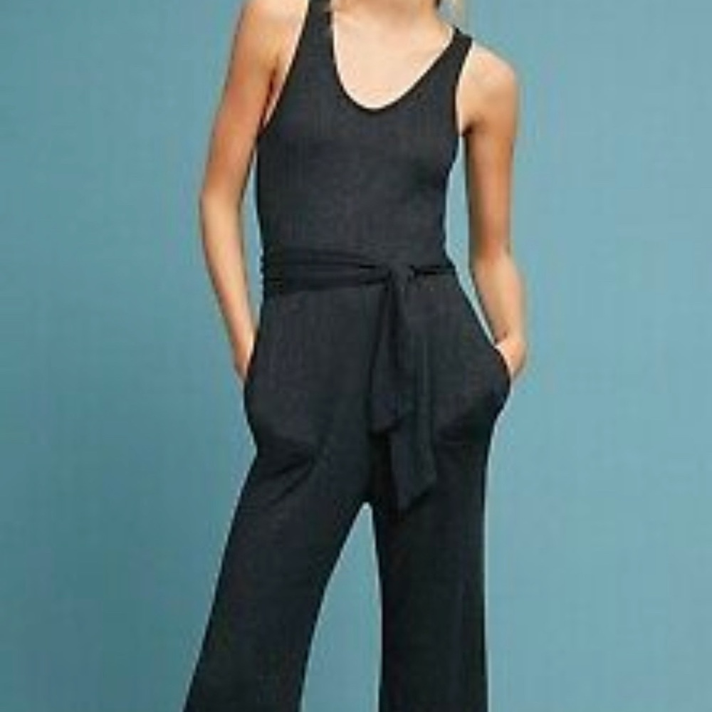 Cloth and Stone black and metallic thread jumpsuit